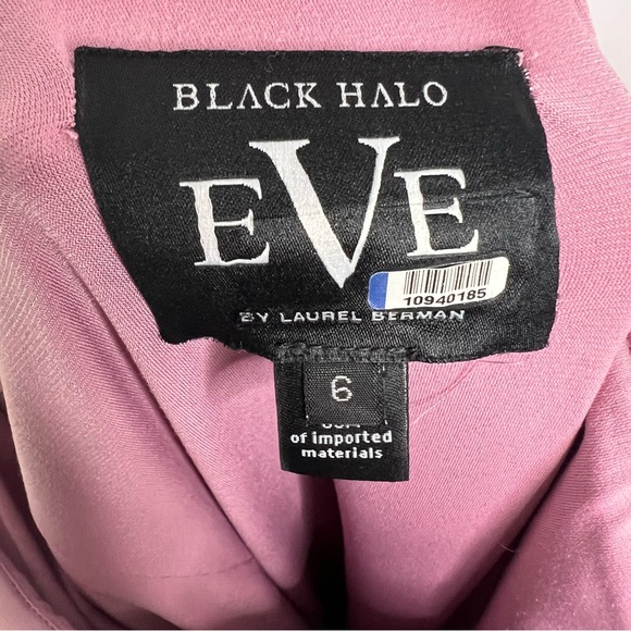 Black Halo Eve One Shoulder Gown Ruffle Mauve Blush Formal Bridesmaid Prom 6 - Picture 4 of 10